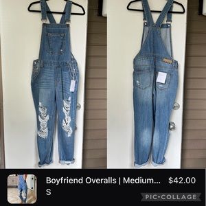 Talulah Boyfriend Overalls Medium Wash